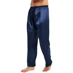 Men Silk Pajamas Pants Sleep Bottoms 100% Long Silk Pants