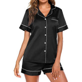 Short Silk Pajamas 100% Silk Short Two-Piece Pajamas Set
