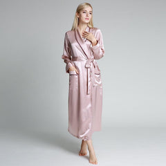 Women Silk Robes Long Mulberry 100% Silk Bathrobe