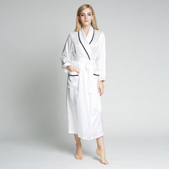 Women Silk Robes Long Mulberry 100% Silk Bathrobe