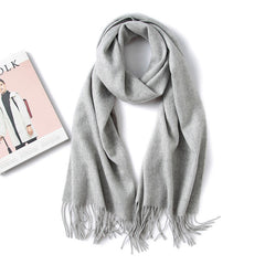 100% Pure Cashmere Scarf Winter Warm Fringed Wrap Shawl