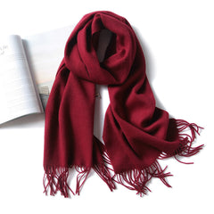 100% Pure Cashmere Scarf Winter Warm Fringed Wrap Shawl