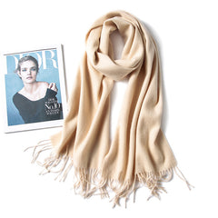100% Pure Cashmere Scarf Winter Warm Fringed Wrap Shawl
