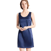 Women's 100% Silk Nightgown Wide Strap Round Neck Silk Chemise