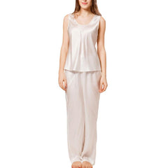 Women's 100% Silk Pajama Set Luxury Sleeveless Silk Tops Pajamas