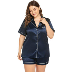 Women's Plus Size Silk Pajamas 100% Silk Short Pajamas Set