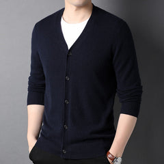 Men's 100% Pure Button Front Cashmere Cardigan