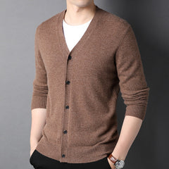 Men's 100% Pure Button Front Cashmere Cardigan