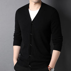 Men's 100% Pure Button Front Cashmere Cardigan