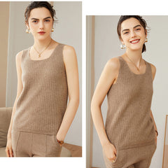 Soft Knit Camisole Pure Cashmere Tank Sleeveless Sweater Top