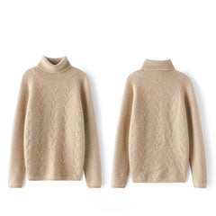 Women's Pure Cashmere Turtleneck Sweater Long Sleeve Warm Top