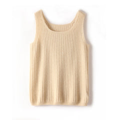 Soft Knit Camisole Pure Cashmere Tank Sleeveless Sweater Top