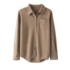 Women 's Button Front Pocket Long Sleeve Cashmere Cardigan