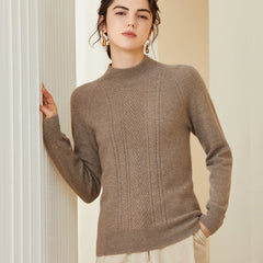 Mock Neck 100% Pure Cashmere Sweater for Women