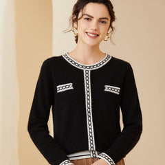 Women 's Round Neck Long Sleeve Pullover Cashmere Sweater