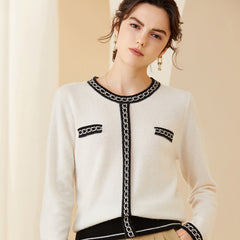 Women 's Round Neck Long Sleeve Pullover Cashmere Sweater