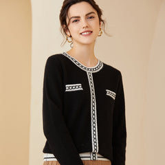 Women 's Round Neck Long Sleeve Pullover Cashmere Sweater