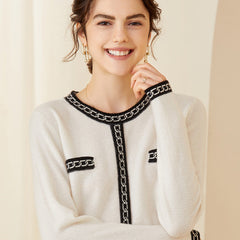 Women 's Round Neck Long Sleeve Pullover Cashmere Sweater