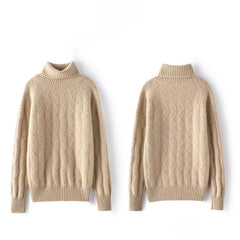Women's Turtleneck Long Sleeve Warm Pullover Cashmere Sweater