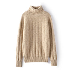 Women's Turtleneck Long Sleeve Warm Pullover Cashmere Sweater