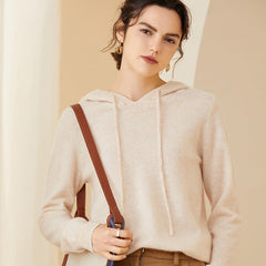 Women's Causal Cashmere Hooded Cashmere Sweater