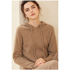 Women's Causal Cashmere Hooded Cashmere Sweater