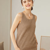 Women's 100% Pure Cashmere Sweater Tank Top Sleeveless Top
