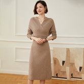 Women's Cashmere Long Wrap Cashmere Sweater Dresses
