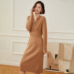 Women's Cashmere Long Wrap Cashmere Sweater Dresses