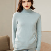 Women's 100% Pure Cashmere Long Sleeve Turtleneck Knit Sweater