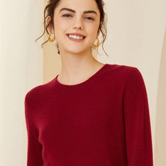 Classic Long Sleeve Pullover Cashmere Sweater for Women