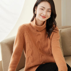 Half Turtleneck Pullover Cashmere Loose Thickened  Warm Cashmere Sweater