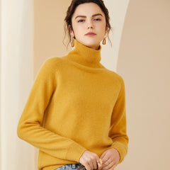 High Neck Thickened Cashmere Sweater Women's Pull over Cashmere Sweater