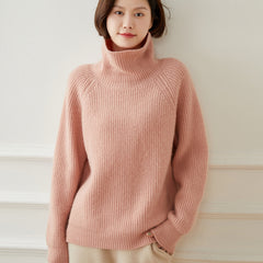 High-neck Cashmere Thickened Slim and Lazy Style Loose Cashmere Sweater