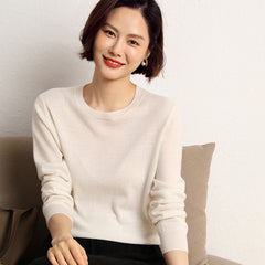 Low Round Neck Thin Loose Sweater Women's Short Versatile Knitted Sweater