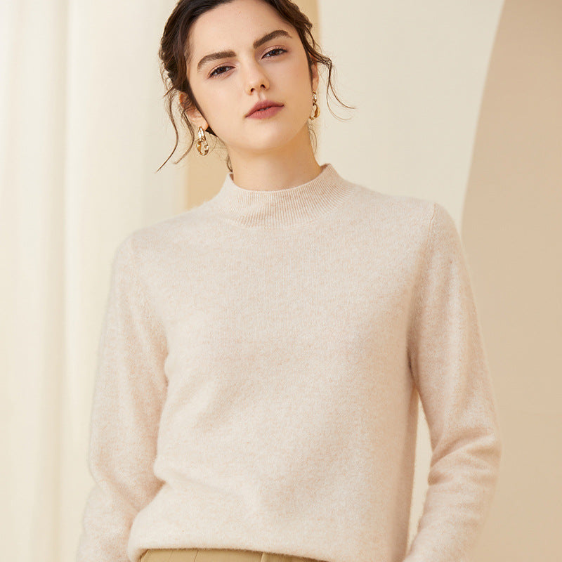 Half Turtleneck Pullover Long Sleeve Bottoming Slim Knitted Cashmere Sweater