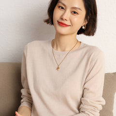 Low Round Neck Thin Loose Sweater Women's Short Versatile Knitted Sweater