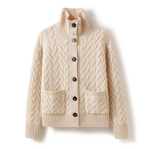 Women Cashmere Sweater Autumn and Winter Single-Breasted Women Cashmere Sweater Autumn and Winter Single-Breasted