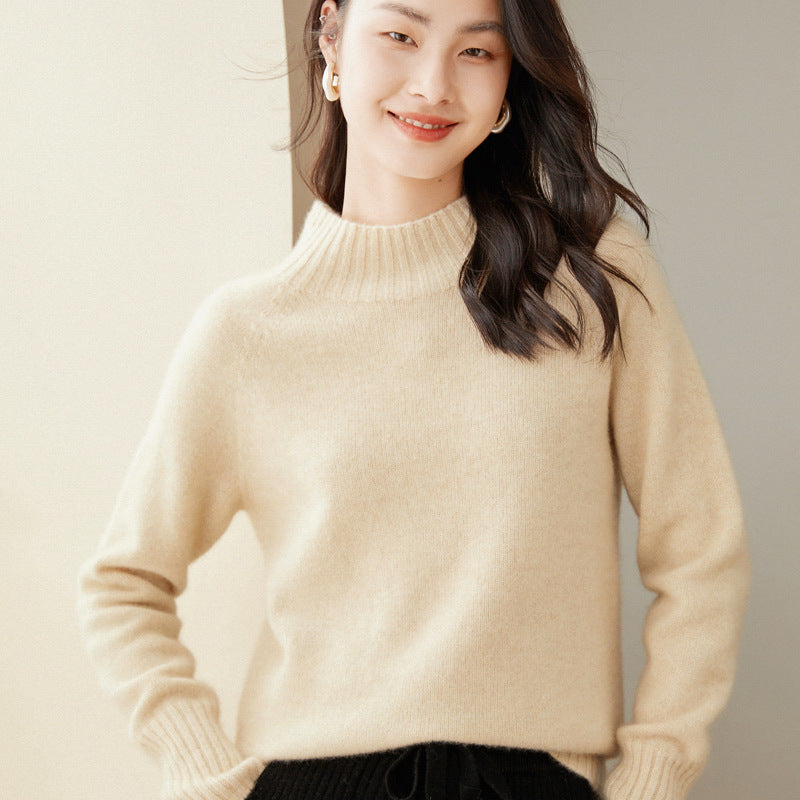Half Turtleneck Pullover Loose Thickened Cashmere Sweater