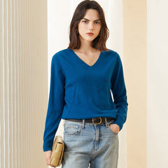 Women's Classic V-neck Pullover 100% Pure Cashmere Sweater
