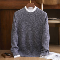 Pure Cashmere Thick Round Neck Men's Pullover Bottoming Knitted Sweater