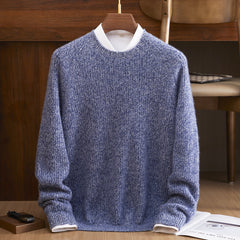 Pure Cashmere Thick Round Neck Men's Pullover Bottoming Knitted Sweater