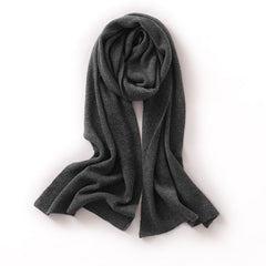 Solid Color 100% Cashmere Scarf Knitted Wrap Shawl  Large Long Scarf for Women