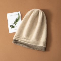 100% Pure Cashmere Fashionable and Versatile Color Warm Hat for Women and Men