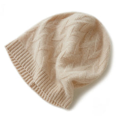 100% Cashmere Slouchy Knit Caps Beanie Hat for Women