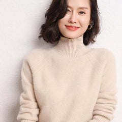 High-neck Cashmere Thickened Loose Pullover Sweater Woolen Sweater