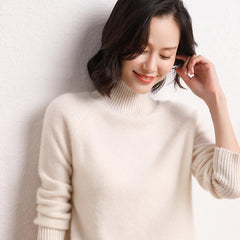 High-neck Cashmere Thickened Loose Pullover Sweater Woolen Sweater