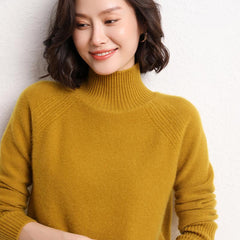 High-neck Cashmere Thickened Loose Pullover Sweater Woolen Sweater