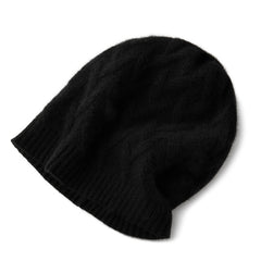 100% Cashmere Slouchy Knit Caps Beanie Hat for Women