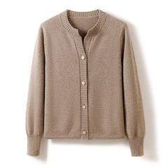 Round Neck Women's Loose Thickened Knitted Sweater Cashmere Cardigan